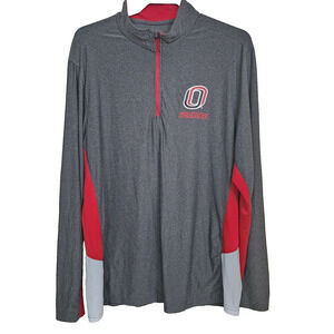 COLOSSEUM Heathered Gray Omaha UNO Mavericks Lightweight Half-Zip Pullover SZ L